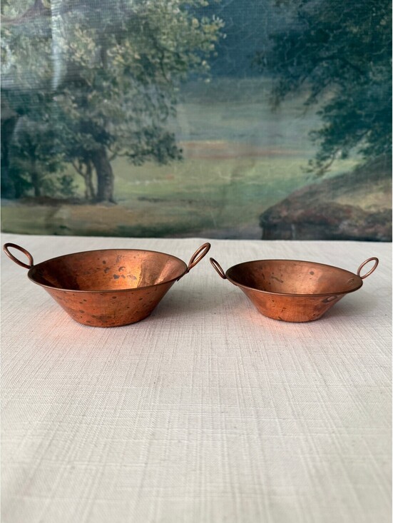 Other - Pair of Small Copper Bowls with Handles